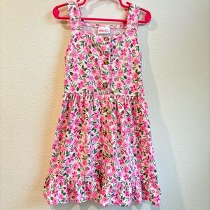 Little Lass Girls Floral Button-Front Ruffle Summer Dress Size 6